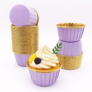 OKRĄGŁE FOREMKI DO MUFFINEK BABECZEK MARMURKOWY FIOLET 50SZT