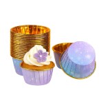 OKRĄGŁE FOREMKI PAPILOTKI DO MUFFINEK BABECZEK FIOLETOWO NIEBIESKIE 50SZT