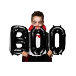 BALON FOLIOWY BOO NA HALLOWEEN CZARNY 63X33CM