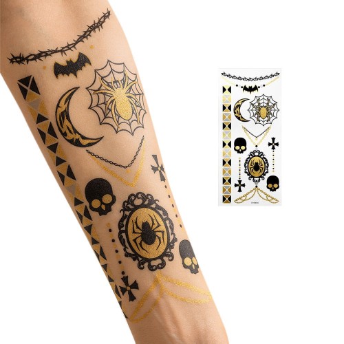 metaliczne tatuaże na halloween
