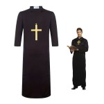 STRÓJ KOSTIUM PRZEBRANIE KSIĘDZA KSIĄDZ 150CM HALLOWEEN