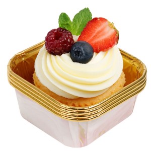 KWADRATOWE FOREMKI PAPILOTKI DO MUFFINEK BABECZEK MARMURKOWE RÓŻOWE 50SZT