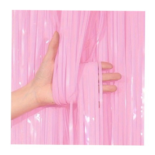 KURTYNA DESZCZ PASTELOWY RÓZOWY