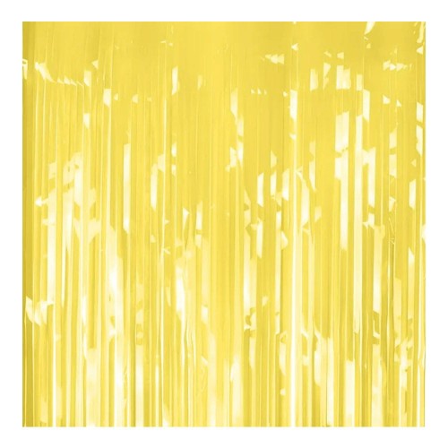 kurtyna deszcz pastelowy żółty