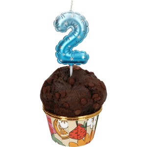 ŚWIECZKA URODZINOWA 6CM CYFRA 2 NIEBIESKA W GWIAZDKI 1SZT