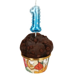 ŚWIECZKA URODZINOWA 6CM CYFRA 1 NIEBIESKA W GWIAZDKI 1SZT