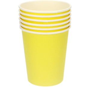 KUBECZKI PAPIEROWE JEDNORAZOWE ŻÓŁTE 6SZT