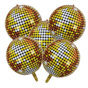 BALON FOLIOWY 22" KULA DISCO RETRO DYSKOTEKOWA 3D ZŁOTA