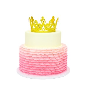 ELEGANCKI TOPPER NA TORT KORONA ZŁOTA 5CM