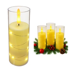 ŚWIECZKA LED Z KLOSZEM 15 CM CIEPŁE BIAŁE ŚWIATŁO NA BATERIE DEKORACJA LAMPION 1 SZT