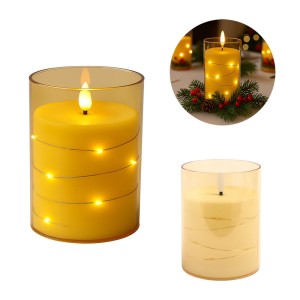 ŚWIECZKA LED Z KLOSZEM 12 CM CIEPŁE BIAŁE ŚWIATŁO NA BATERIE DEKORACJA LAMPION 1SZT