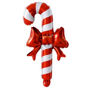 BALON FOLIOWY LASKA CUKROWA Z KOKARDĄ ŚWIĄTECZNA 55 CM