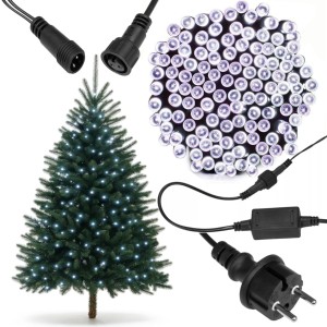 LAMPKI CHOINKOWE 1000 LED ZEWNĘTRZNE STAŁE + FLASH BIAŁY ZIMNY