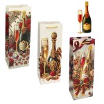 TOREBKI TOREBKA PREZENTOWA NA ALKOHOL ZŁOTY BROKAT 35X12X10 CM MIX 12SZT
