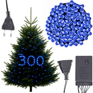 LAMPKI CHOINKOWE MOCNE 300 LED NIEBIESKIE PROGRAMATOR
