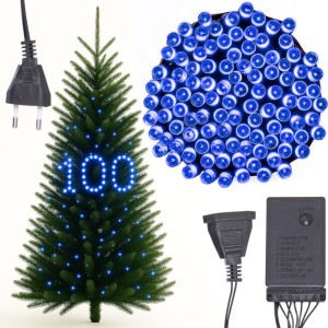 LAMPKI CHOINKOWE MOCNE 100 LED NIEBIESKIE
