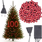 LAMPKI CHOINKOWE 100 LED MOCNE CZERWONE PROGRAMATOR