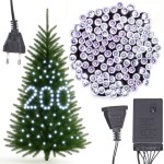 LAMPKI CHOINKOWE MOCNE 200 LED BIAŁE ZIMNE PROGRAMATOR ZEWNĘTRZNE