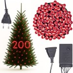 LAMPKI CHOINKOWE MOCNE 200 LED CZERWONE PROGRAMATOR ZEWNĘTRZNE