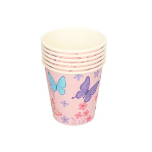 KUBECZKI PAPIEROWE 200ML MOTYL MOTYLE 6 SZT