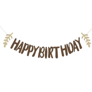 GIRLANDA BANNER DEKORACJA HAPPY BIRTHDAY BRĄZOWA BOHO 2,5 M
