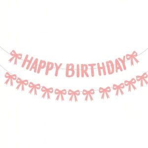 GIRLANDA BANNER HAPPY BIRTHDAY KOKARDKA BROKATOWA 2,5 M