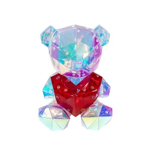 MIŚ HOLOGRAFICZNY 3D Z SERCEM LED LAMPKA USB 26CM