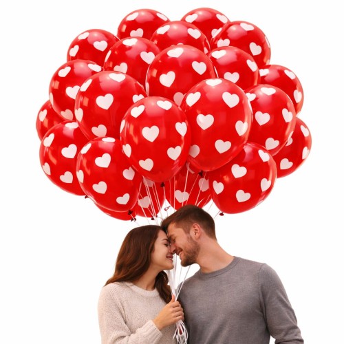 BALONY LATEKSOWE CZERWONE W SERCA