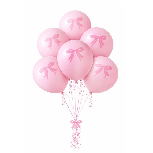 balony lateksowe  różowe w kokardki