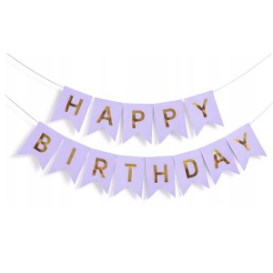 BANER GIRLANDA HAPPY BIRTHDAY FIOLETOWA