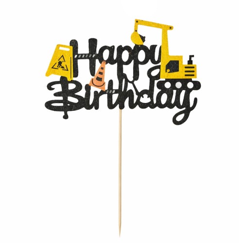 BROKATOWY TOPPER NA TORT HAPPY BIRTHDAY BUDOWA