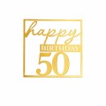 TOPPER NA TORT NA 50 URODZINY HAPPY BIRTHDAY