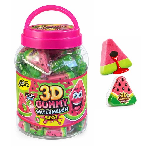 JOHNYBEE 3D GUMMY WATERMELON ŻELKI Z PŁYNNYM NADZIENIEM (18G) 60 SZT