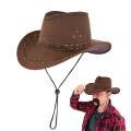 KAPELUSZ KOWBOJSKI ZAMSZOWY BRĄZOWY WESTERN 54 CM