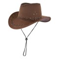 KAPELUSZ KOWBOJSKI ZAMSZOWY BRĄZOWY WESTERN 54 CM