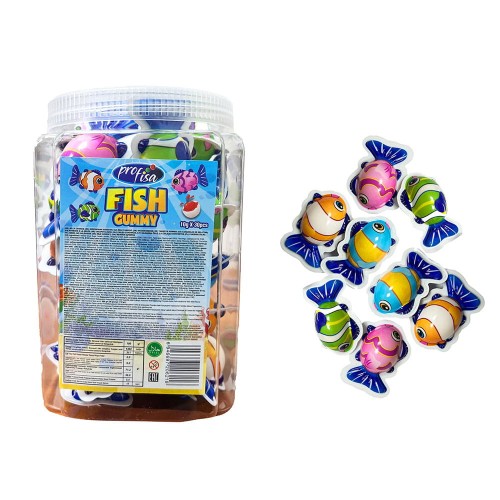 FISH JELLY ŻELKI PIANKI RYBKI Z NADZIENIEM (10G) 30 SZT