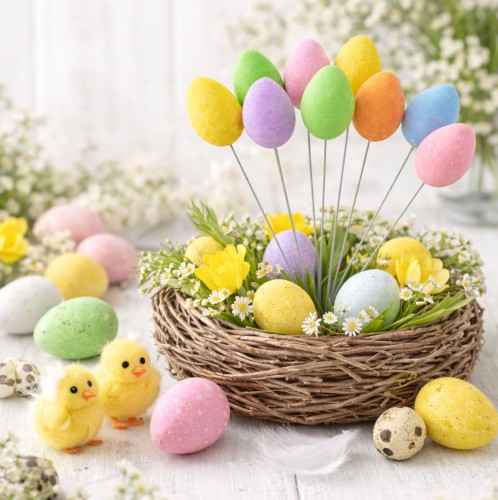 JAJKA WIELKANOCNE NA PIKU 19 CM DEKORACJA NA WIELKANOC 12 SZT