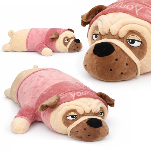 MASKOTKA PODUSZKA PRZYUTULANKA PIES MOPS BULDOG W UBRANKU 70 CM