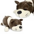 MASKOTKA PODUSZKA PRZYUTULANKA PIES BULDOG 40 CM BRĄZOWY