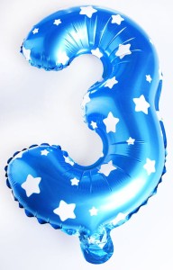 BALON FOLIOWY 40CM CYFRA NIEBIESKA 3