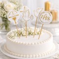 TOPPER TOPPERY KOMUNIJNE IHS KOMUNIA ŚWIĘTA 14 CM 6 SZT