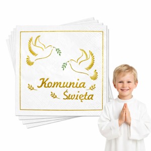 SERWETKI KOMUNIJNE KOMUNIA ŚWIĘTA (25CM) 12SZT