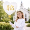 BALON 18" SERCE KOMUNIA ŚWIĘTA IHS