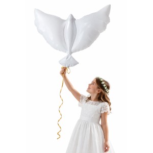 BALON 24" GOŁĄB BIAŁY KOMUNIA CHRZEST ŚLUB