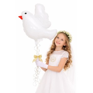 BALON FOLIOWY 30" GOŁĄB GOŁĄBEK BIAŁY KOMUNIA ŚWIĘTA CHRZEST