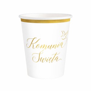 KUBECZKI PAPIEROWE KOMUNIA ŚWIĘTA 220ML 6SZT