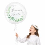 BALON 18" KOMUNIA ŚWIĘTA EUKALIPTUS