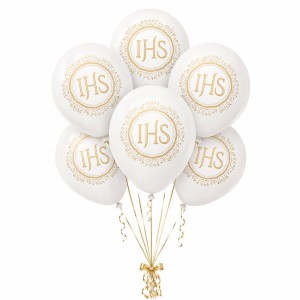 BALONY LATEKSOWE PIERWSZA KOMUNIA IHS 100SZT
