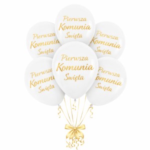 BALONY LATEKSOWE PIERWSZA KOMUNIA ŚWIĘTA 100SZT