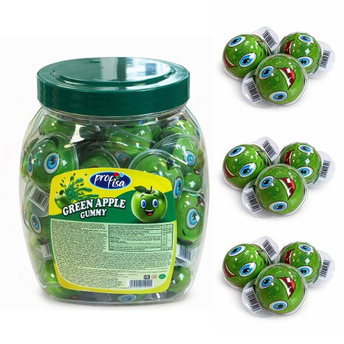 GREEN APPLE GUMMY ŻELKI BANANY Z NADZIENIEM (18G) 50 SZT